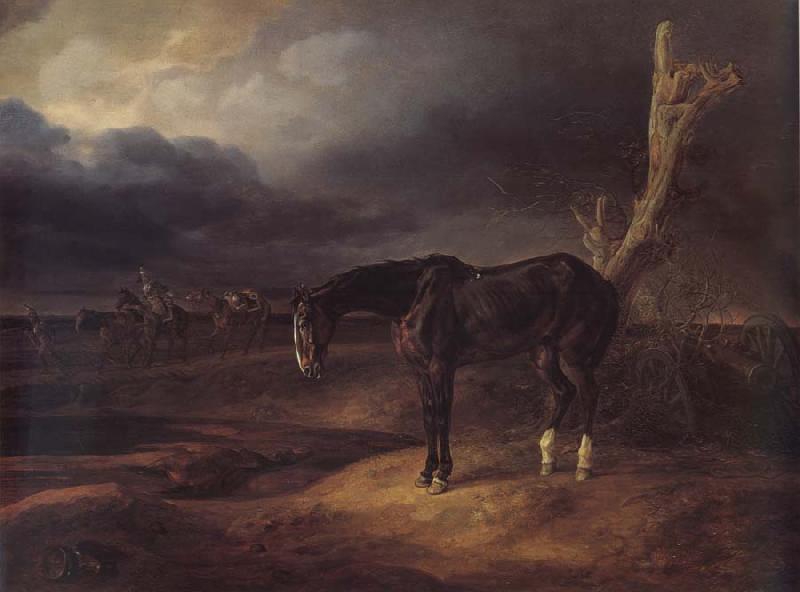 Adam Albrecht A gentleman loose horse on the battlefield of Borodino 1812 Sweden oil painting art